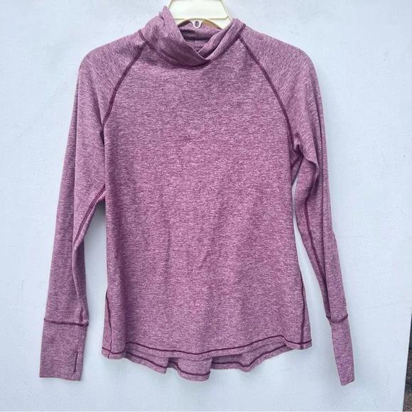 Lululemon peplum Warm your core long sleeve shirt 6 8 medium pleated back - Picture 3 of 7